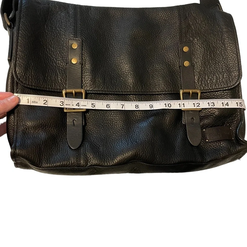Vintage Cole Haan Black Leather Messenger Bag